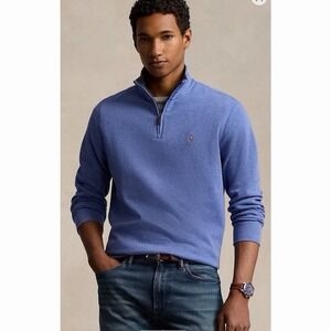 Polo Ralph Lauren Estate-Rib Quarter-Zip Pullover Men's XXL  Blue NWT $125
